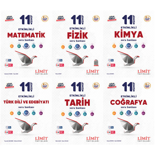 Limit 2027 11. Sınıf Matematik + Fizik + Kimya + Türk Dili Ve Edebiyatı + Tarih + Coğrafya Soru Bankası Seti 6 Kitap Maa