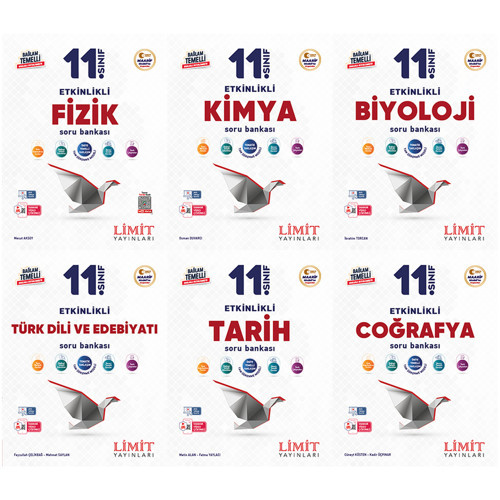 Limit 2027 11. Sınıf Fizik + Kimya + Biyoloji + Türk Dili Ve Edebiyatı + Tarih + Coğrafya Soru Bankası Seti 6 Kitap Maar