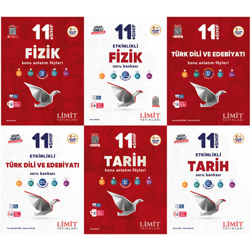 Limit 2027 11. Sınıf Fizik + Türk Dili Ve Edebiyatı + Tarih Konu Anlatım Föyleri + Soru Bankası Seti 6 Kitap Maarif Mode