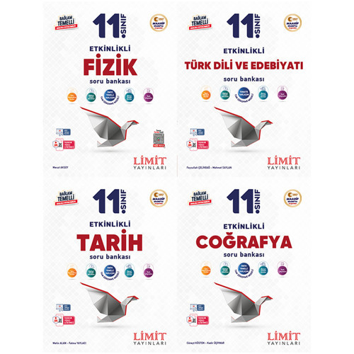 Limit 2027 11. Sınıf Fizik + Türk Dili Ve Edebiyatı + Tarih + Coğrafya Soru Bankası Seti 4 Kitap Maarif Model