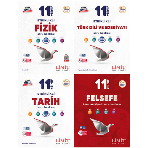 Limit 2027 11. Sınıf Fizik + Türk Dili Ve Edebiyatı + Tarih + Felsefe Soru Bankası Seti 4 Kitap Maarif Model