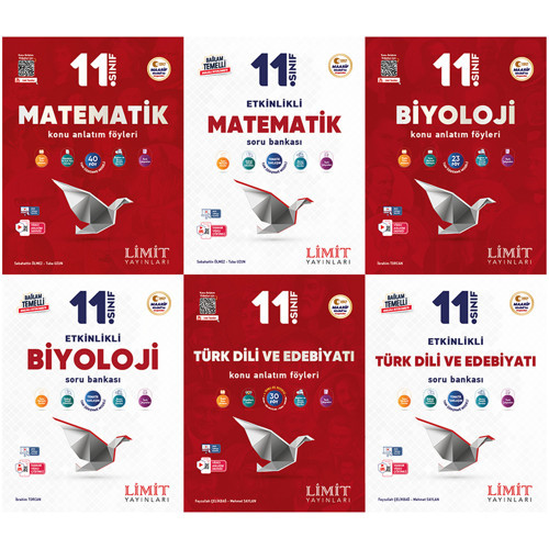Limit 2027 11. Sınıf Matematik + Biyoloji + Türk Dili Ve Edebiyatı Konu Anlatım Föyleri + Soru Bankası Seti 6 Kitap Maar