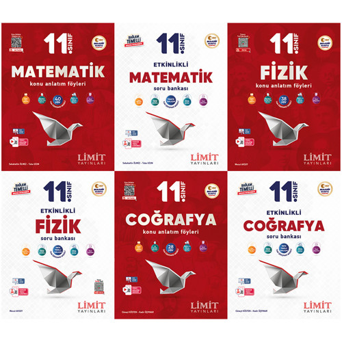 Limit 2027 11. Sınıf Matematik + Fizik + Coğrafya Konu Anlatım Föyleri + Soru Bankası Seti 6 Kitap Maarif Model