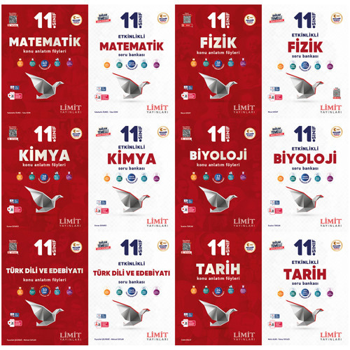 Limit 2027 11. Sınıf Matematik + Fizik + Kimya + Biyoloji + Türk Dili Ve Edebiyatı + Tarih Konu Anlatım Föyleri + Soru B