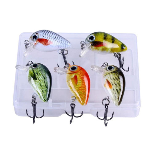 5 Adet Crankbait LRF Balık Olta Yem Seti - Sesli bilyalı - Kutulu - 2.7cm 1.5gr