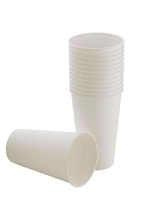 TOYOU 50 adet parti bardağı, beyaz tek kullanımlık karton bardak 16 oz, büyük kağıt bardak 400 ml, parti ihtiyaçları, çocuk partisi, sıcak ve soğuk içecekler, çay, kahve, meyve suyu