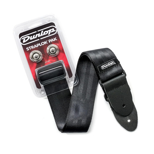 Dunlop SLST001 Paket Gitar Kayışı - Naylon Malzeme - Siyah