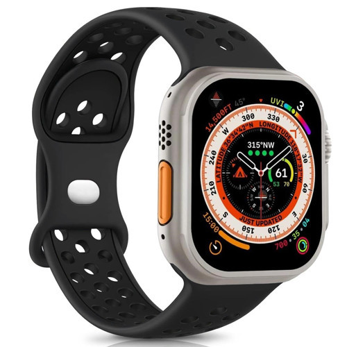 Watch Series 10 46mm için Kordon Rainbow Band Siyah [Watch Series 10 46mm ile Uyuml