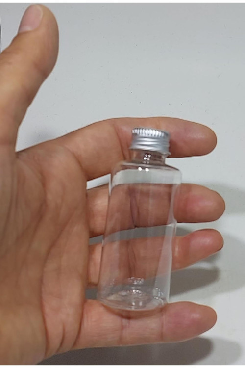 100 Adet Boş Silver Gümüş Renk Kapaklı Kolonya Şişesi Doldurulabilir Cep Plastik Parfüm Şiş