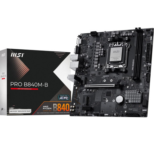 PRO B840M-B AM5 DDR5 8000MHZ(OC) HDMI,VGA,2X M.2 USB 5 GBS 2.5G LAN MATX