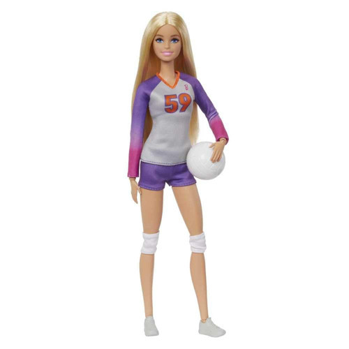 Sporcu Bebekler, üniforması ve topuyla Barbie Voleybolcu Bebek ile aksesuarları, HKT72