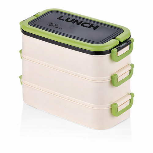 3 Katlı Taşınabilir Yemek Kabı, Bento Lunch Box, Diyet Beslenme Kutusu, Çatal Kaşık Dahi