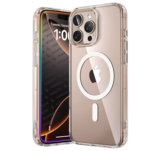 sk iPhone 16 Pro için Origin Serisi Premium Kalite Magsafe ile Uyumlu Kılıf Crystal Super Şeffaf Materyal ve İnceltilmiş 3D Gerçek Manyetik Çember (16 Pro )