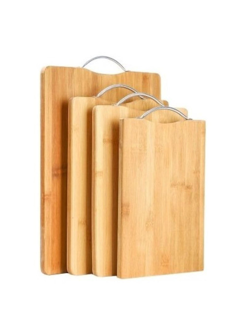 Metal Saplı Bambu Kesme Tahtası, Kesim Panosu, Et, Balık, Sebze ve Ekmek için Çok Y