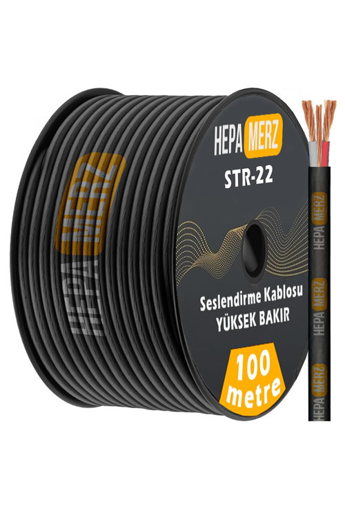 Str-22 Stereo Mikrofon Kablosu 2x0.22 mm Ses Kablosu 100 Mt. (%100 Bakır)