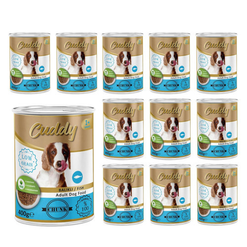 Yetişkin Köpek Balıklı ve Jöleli Konserve Mama 400 Gr x 12 adet