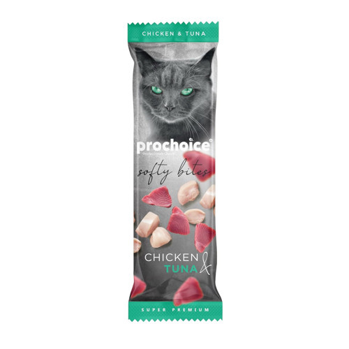 Softy Bites Tavuk ve Ton Balıklı, Kediler için Yumuşak Atıştırmalık 10 gr x 24 adet