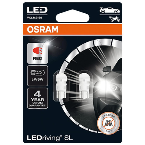 T10 LEDriving SL 12V W5W Kırmızı Işık (Takım -2 Adet)