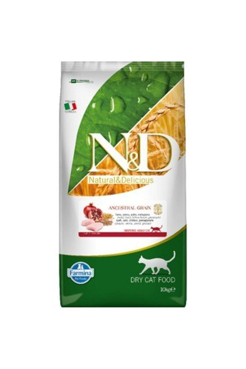 Ancestral Grain Kuru Kedi Maması, Tavuk, Kılçıksız Buğday, Yulaf ve Narlı, Kısırlaştırılmış, Yeti