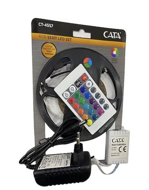 Ct-4557 Rgb Şerit Led Seti (5 Mt Rgb Led+Trafo+Rgb Kumanda)