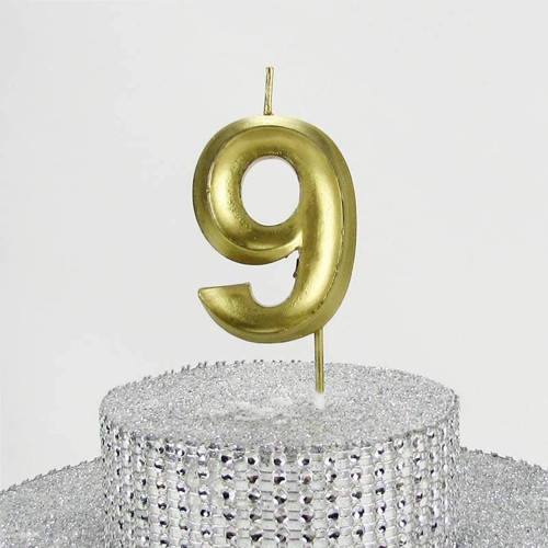 VİTRİNİ 9 Dokuz Rakamlı Gold (Altın) Mum 6.5 Cm