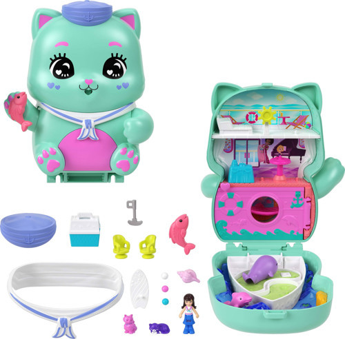 ™ KEDİCİK YELKENDE™ Mikro Oyun Seti Kedicik Yelkende mikro oyun seti, 1 mikro bebek ve evcil kediler, yiyecek ve stil aksesuarlarının yer aldığı seyahat oyuncağı JCR37