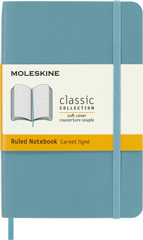 Çizgili Mercan Mavisi Defter Cep Boy Yumuşak Kapak