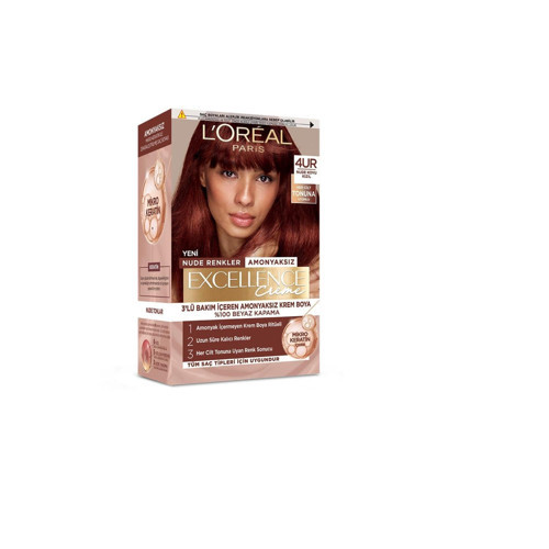 L’Oréal Paris Excellence Creme Nude Renkler Saç Boyası – 4UR Nude Koyu Kızıl