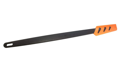 Kavrama hazır küçük üst kazıyıcı siyah-turuncu hamur spatulası dar