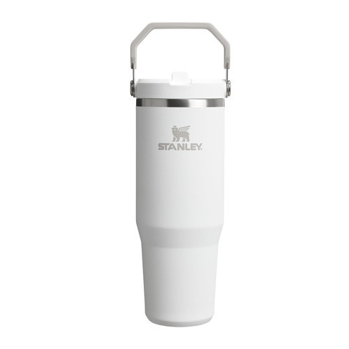IceFlow Straw Tumbler Pipetli Termos Su Şişesi 0.89 Litre - Beyaz (Frost) | Paslanmaz Çelik