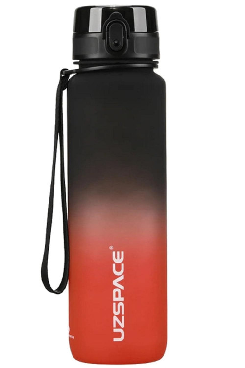 FiftyFifty 1000ml BÜYÜK BOY Çift Renk Softtouch FF Collection Su Matarası Siyah-Kırmı