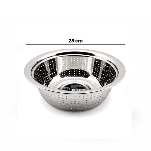 28CM KULPSUZ PASLANMAZ METAL SEPET SÜZGEÇ (4604)