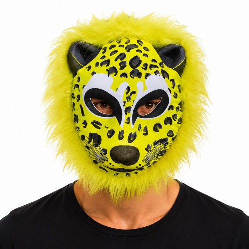 Sarı Yeleli Benekli Leopar EVA Maske (4604)