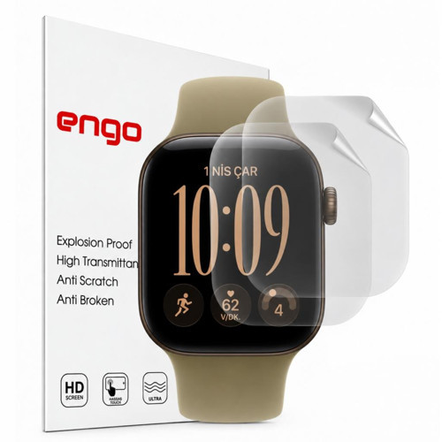 Apple Watch Series 12 42mm İle Uyumlu Ekran Koruyucu TPU A3582 Şeffaf Çizilmeye Dayanıklı Akıllı Saat Koruması 2 Adet