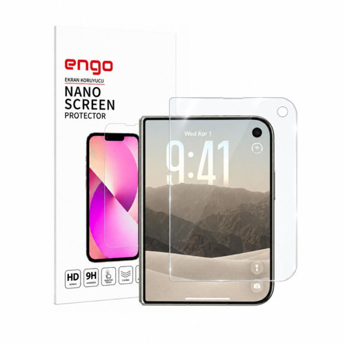 Apple iPhone Duo İle Uyumlu Dış Ekran Koruyucu 5.4 İnç A3720 Nano Parlak 9H Esnek Şeffaf Çizilme Dirençli