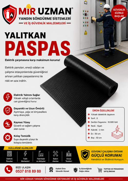 İzole Yalıtkan Paspas 2mm 10 Kw Tse Onaylı MÜHÜRLÜ İSG VE DENETİM ONAYLI 50x50cm %100 Üreticiden!!!