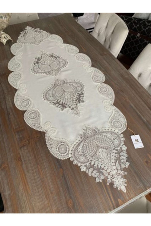 Salon Takımı 5 Parça Keten Dantelli