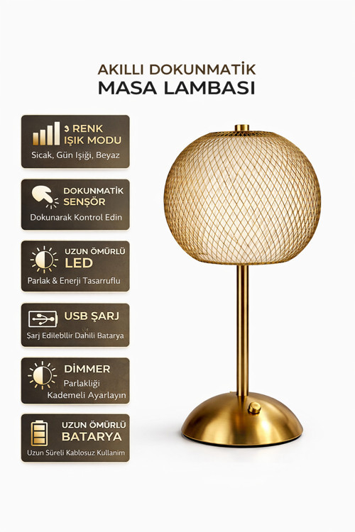 Tel dekoratif siyah masa ve gece lambası Led abajur