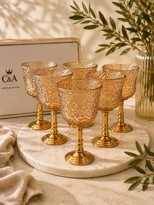 6'lı Amber Aurea Gold Ayaklı Kahve Yanı Bardağı