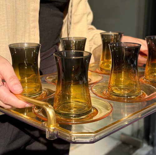 6'lı Gold Black Çay Takımı Seti