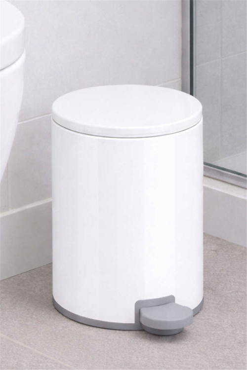 Cigo 3 LT Banyo Mutfak Ofis Çelik Çöp Kovası - Beyaz