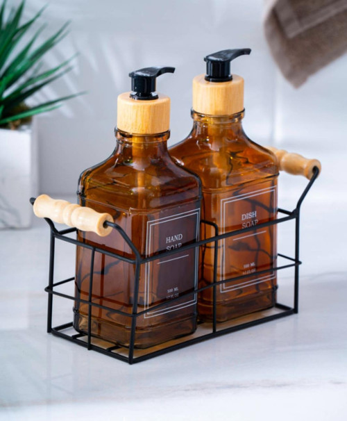 Louvre Metal Standlı 2'li Sıvı Sabunluk - 500 ml