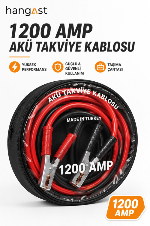 1200A Akü Takviye Kablosu | Akü Takviye Kablo Seti | Güçlü Akü Takviye Kablosu | Taşıma Çantalı