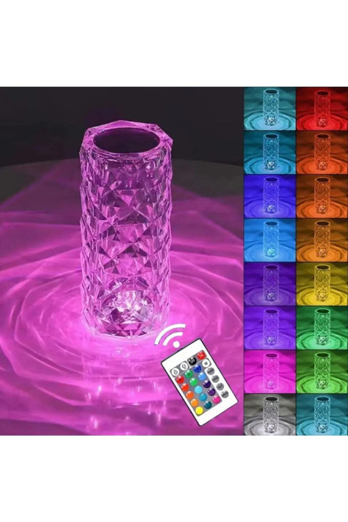 Kristal Masa Lambası Rgb Led Dokunmatık Usb Şarjlı Unichrome