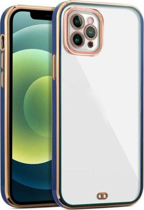 İphone 11 Pro Arka Kapak Kılıf Renkli Mavi Kenarlı Rose