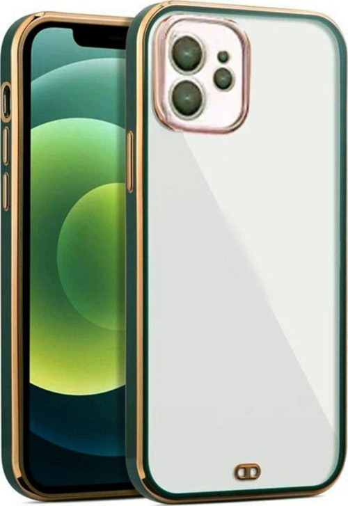 İphone 12 Arka Kapak Kılıf Yeşil Kenarlı Rose