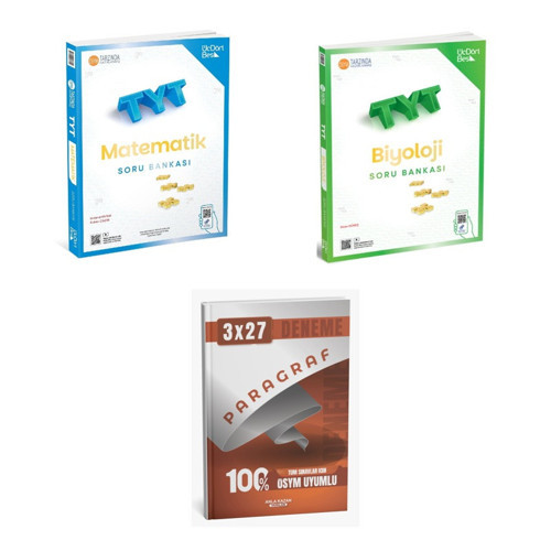 2027 ÜçDörtBeş TYT Matematik + Biyoloji Soru + anla kazan paragraf deneme 3'lü Set