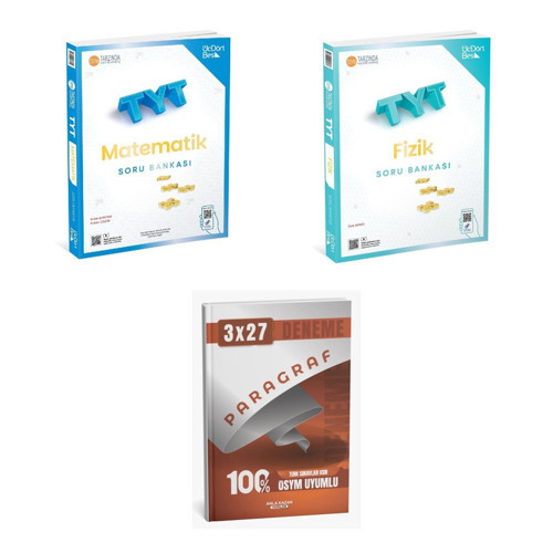 2027 ÜçDörtBeş TYT Matematik + Fizik Soru + anla kazan paragraf deneme 3'lü Set