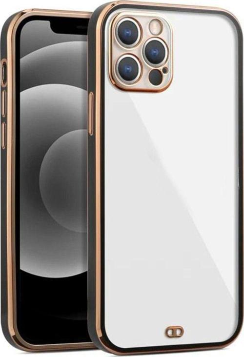 İphone 12 Pro Max Arka Kapak Kılıf Siyah Kenarlı Rose