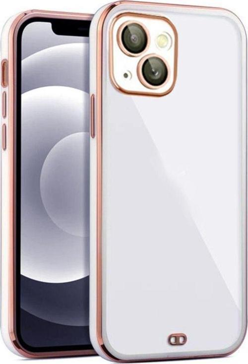 İphone 13 Arka Kapak Kılıf Acık Mavi Kenarlı Rose